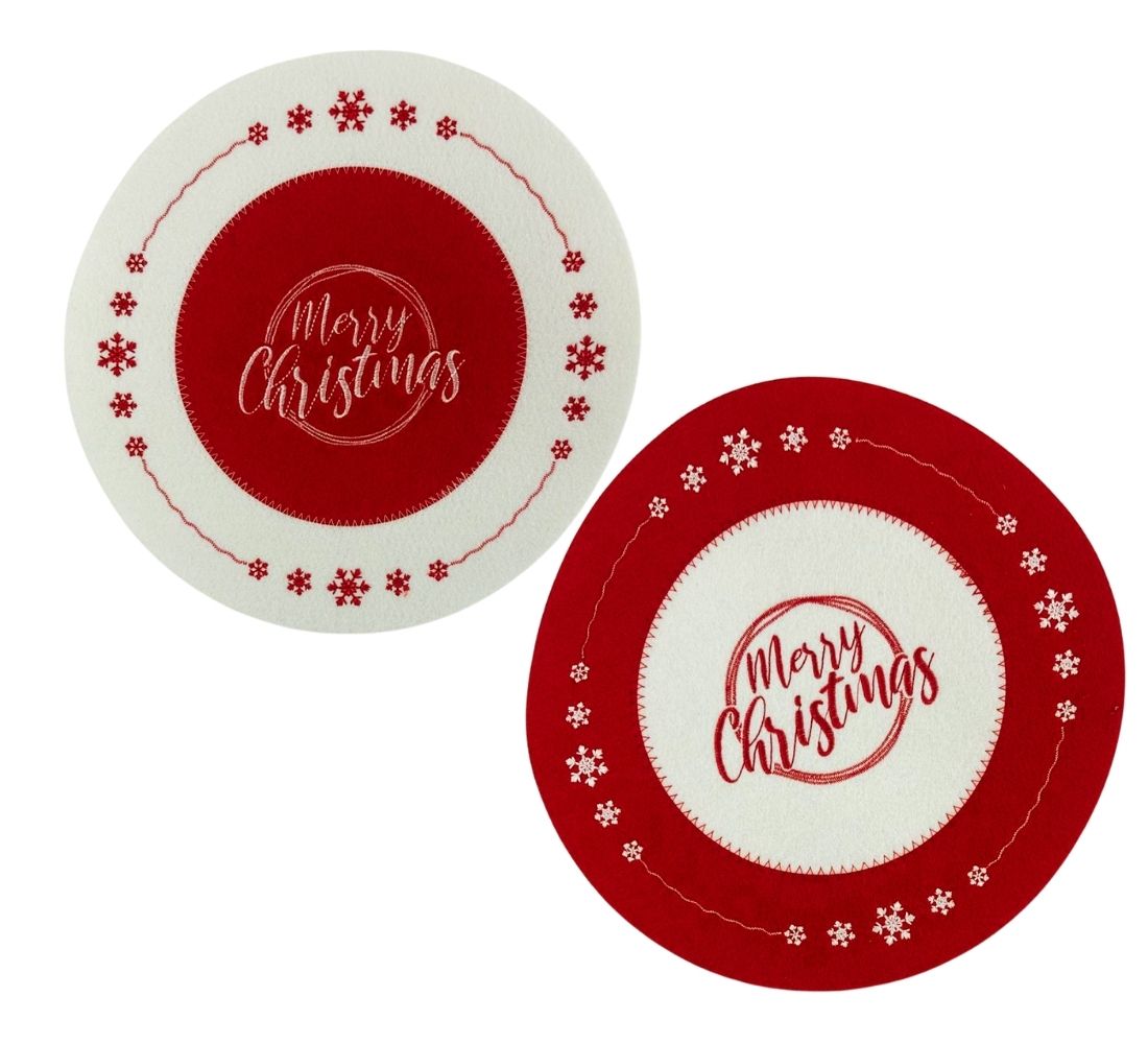 Pack 4 Sottopiatti Natalizi Buone Feste Decorazioni Tavola 30 cm Addobbi Natale