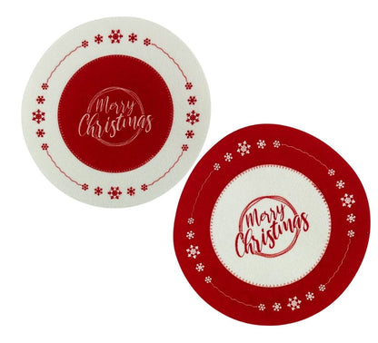 Pack 4 Sottopiatti Natalizi Buone Feste Decorazioni Tavola 30 cm Addobbi Natale