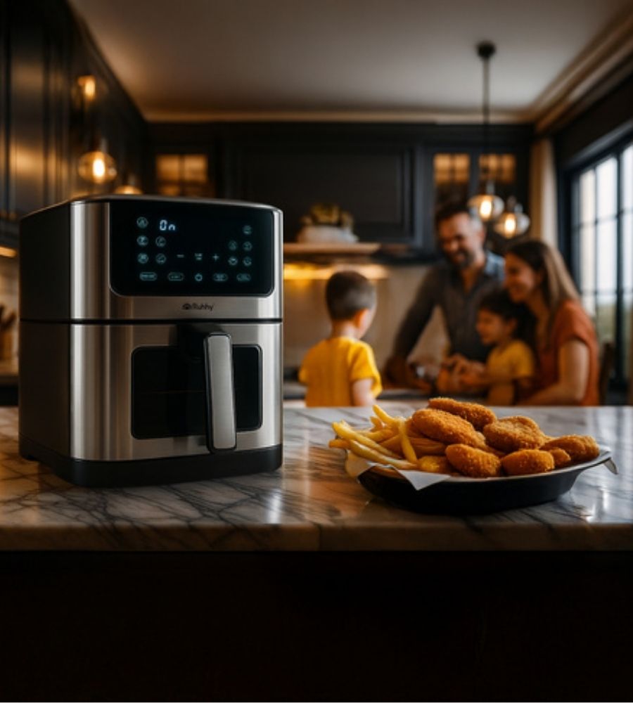 Friggitrice ad Aria Elettrica XXL 8L Comandi Touch LED Frigge Senza Olio 1800W