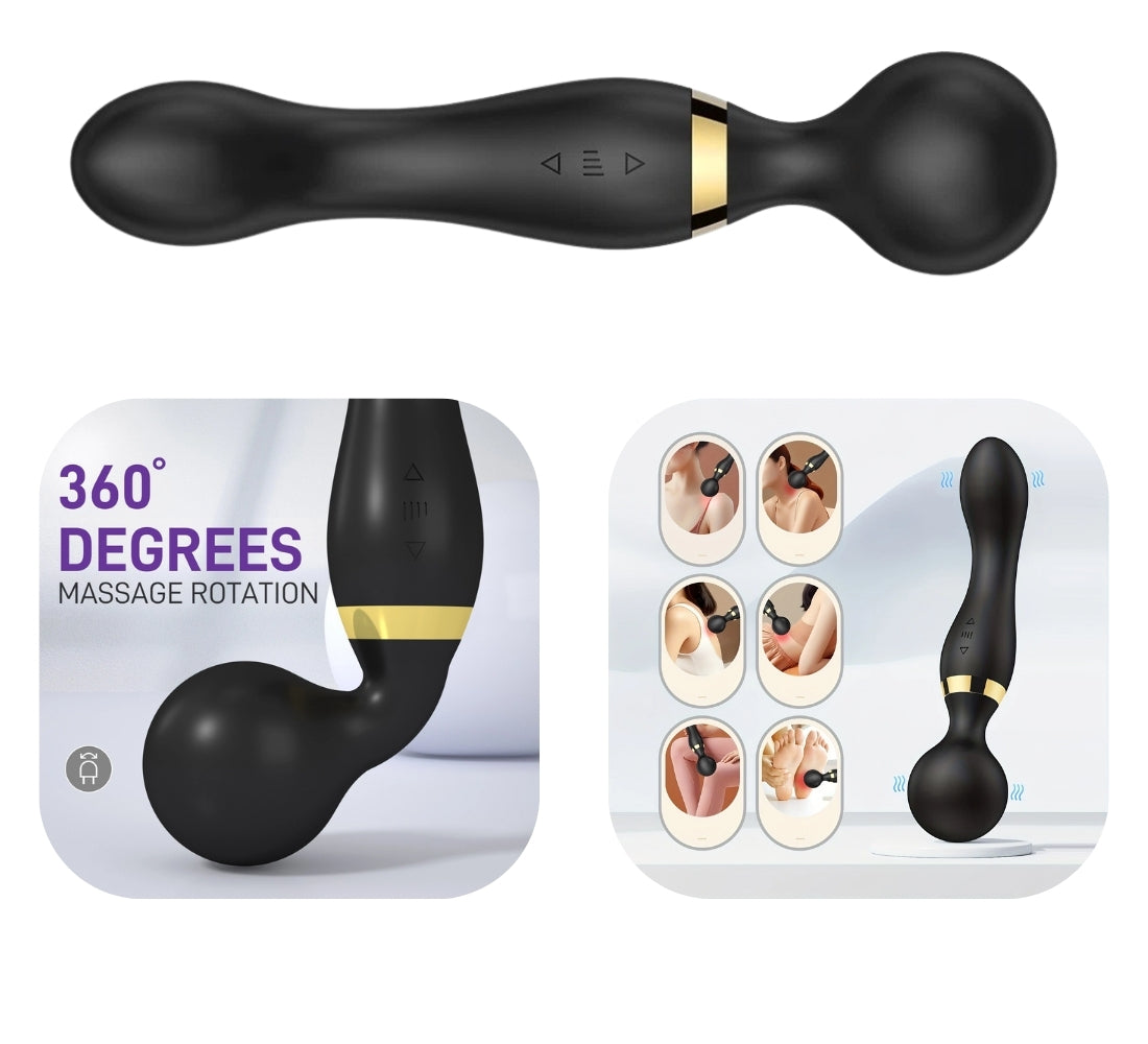 Massaggiatore Portatile Senza Fili Impermeabile USB 20 Modi Vibrazione 8 Speed