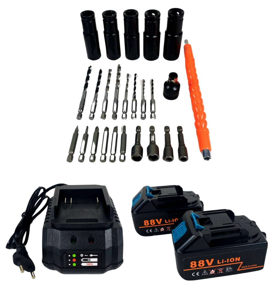 Avvitatore ad Impulsi 2 Batteria 68V 6AH Trapano Pistola Pneumatico + Accessori