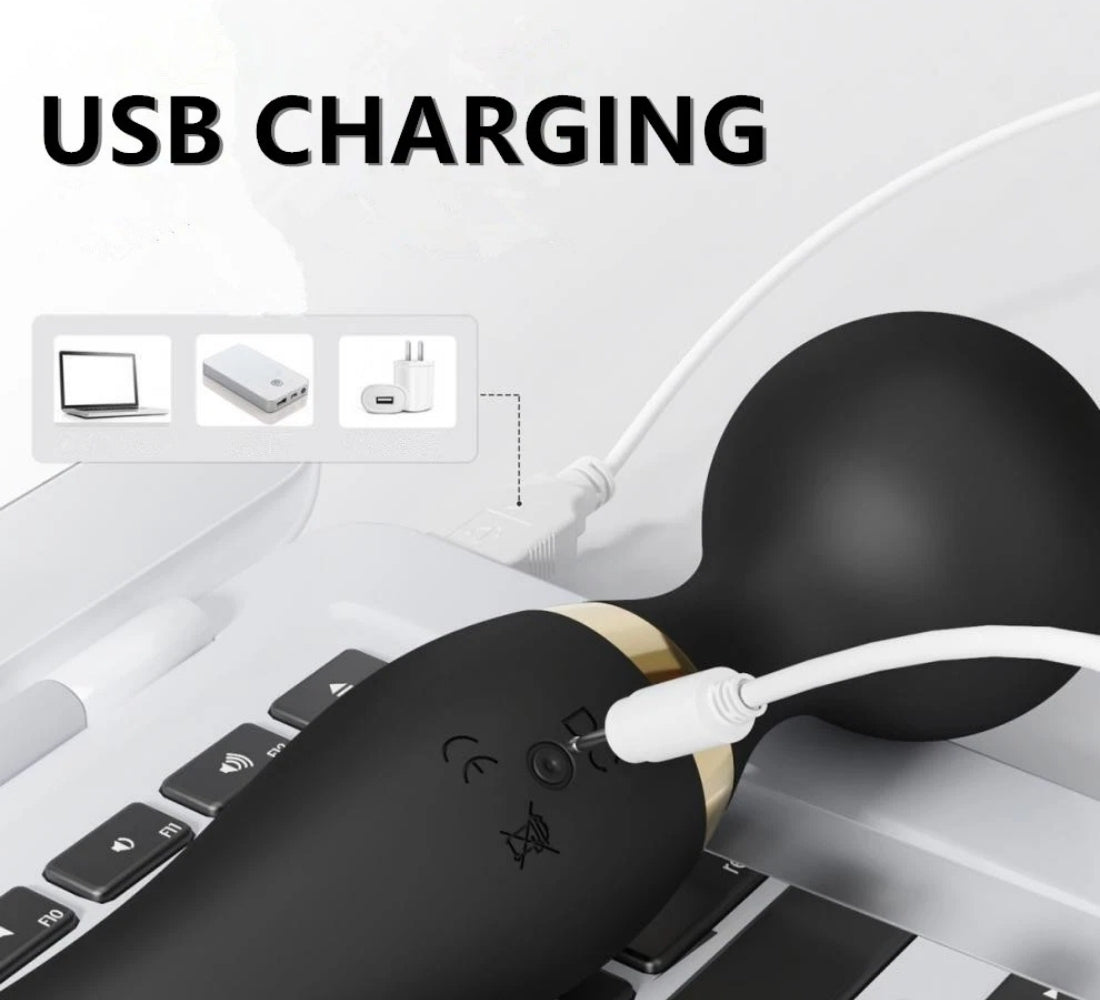 Massaggiatore Portatile Senza Fili Impermeabile USB 20 Modi Vibrazione 8 Speed