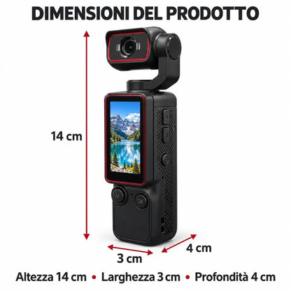 Videocamera Portatile Vlogging WiFi 1080P Foto Audio Schermo Orientabile