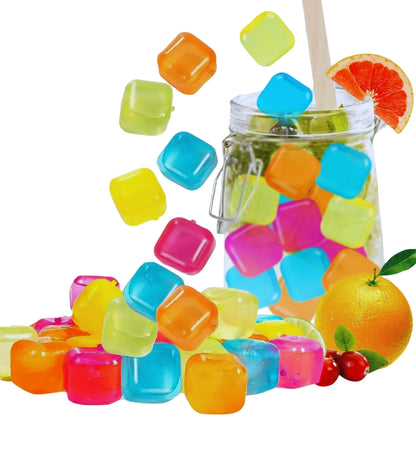 Set 36 Cubetti di Ghiaccio Riutilizzabili Colorati Atossici Per Bevande Cocktail