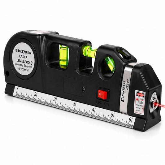 Livella Laser con Metro a Nastro 250 cm Misuratore Linee Multifunzione