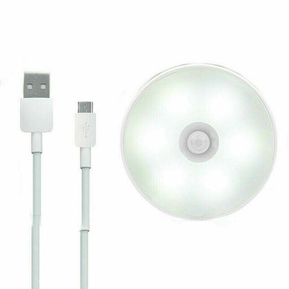 Coppia Lampada LED Sensore di Movimento Ricaricabile USB 6W Luce Bianca 2 Pz