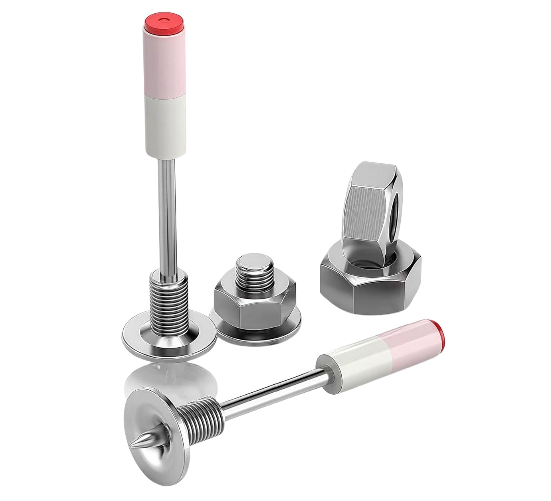 30 Chiodi Filettati Per Pistola Sparachiodi 30 Dadi M8 da 7,3 mm Cemento Ferro