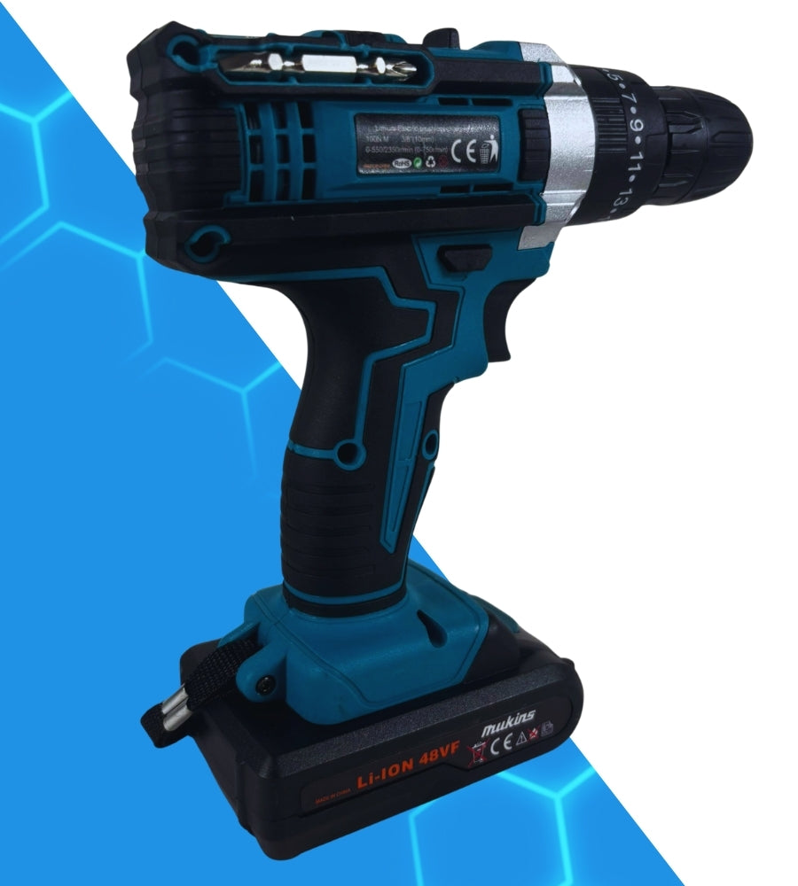 Trapano Avvitatore Percussione Doppia Batteria a Litio 21V Valigetta Accessori