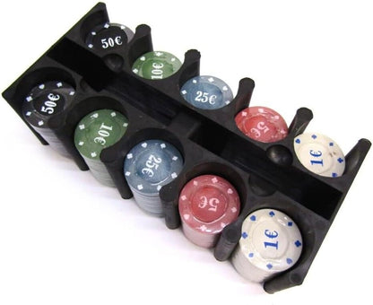 200 Fiches da Poker Numerate Soldi Euro Box da Gioco Texas Holdem Black Jack