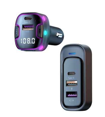 Adattatore Auto Musica Bluetooth Radio Accendisigari BT 5.0 Trasmettitore 5 USB