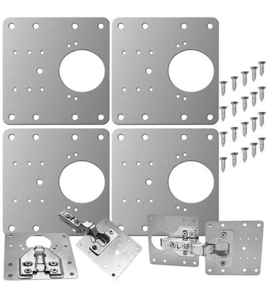 Piastra Di Riparazione per Cerniere Porte Pensili in Acciaio Inossidabile 4 pz