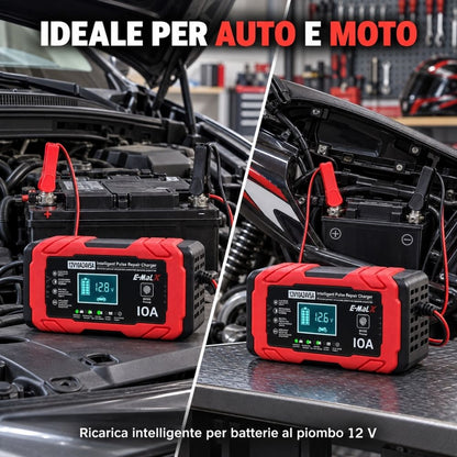Caricabatteria Auto Moto Mantenitore Carica Professionale 12 / 24V Portatile