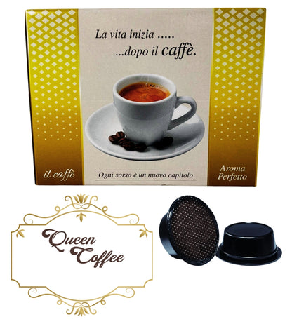 Queen Coffee 50 Capsule Caffè Compatibili A Modo mio Miscela Espresso Bar