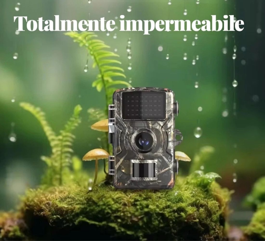 Fototrappola Fotocamera da Caccia Infrarossi LCD Full HD Impermeabile Led Neri