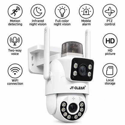 Telecamera IP WiFi PTZ Doppia Lente 355° Visione Notturna Sirena App Yoosee