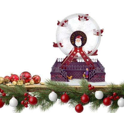 Giostra Natalizia Ruota Panoramica Con Musica Luci Movimento 28 x 23 Cm DF64915
