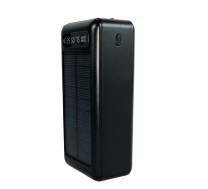 Power Bank Solare 50000 mAh Impermeabile Ricarica Rapida 4 Cavi USB Luce LED