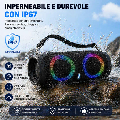Speaker Cassa Bluetooth Altoparlante Waterproof WiFi USB Portatile CH6