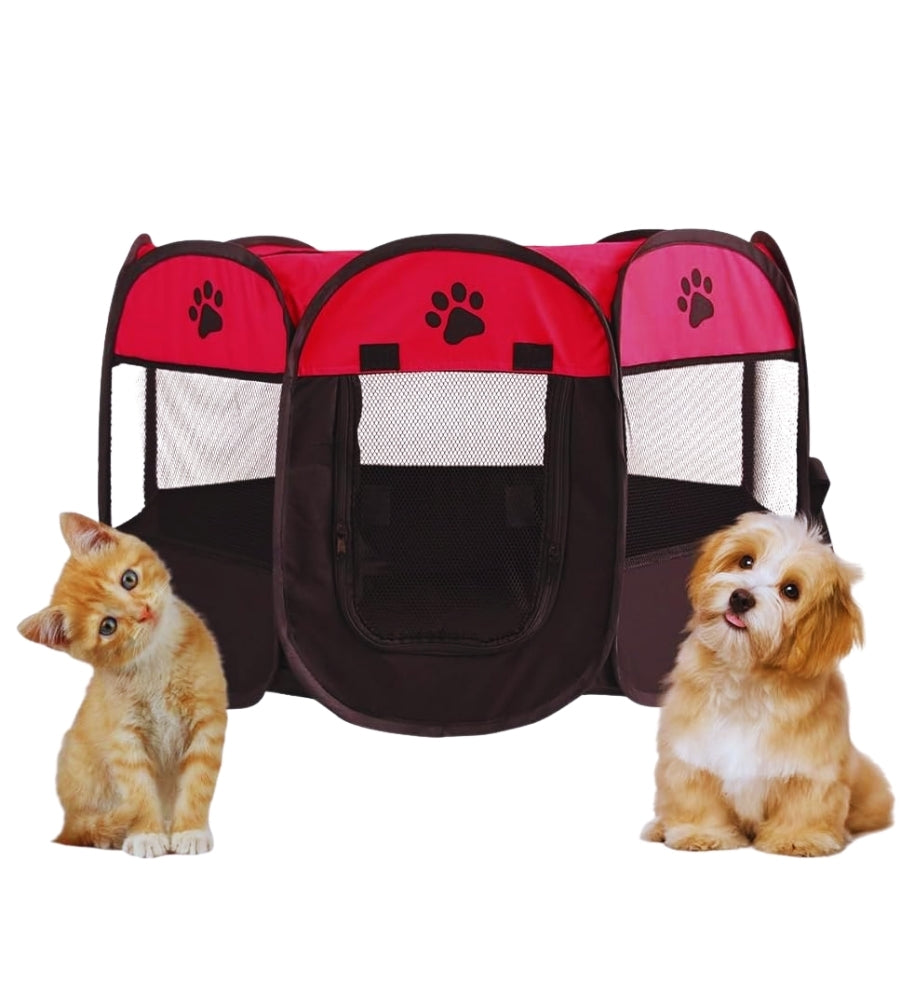 Recinto per Cani Pieghevole Portatile per Cuccioli 74x74x43cm Gabbia per Animali