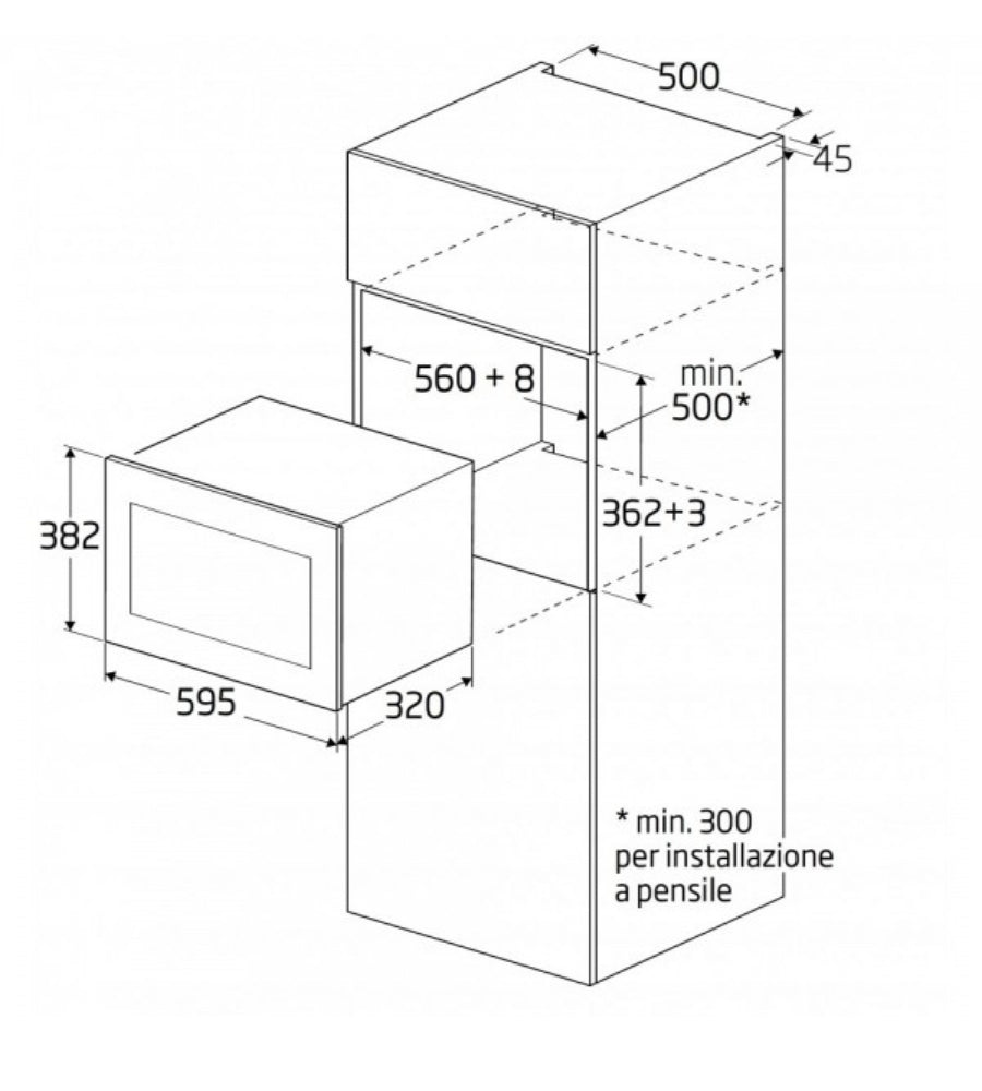 Beko BMOB17131X Microonde da Incasso per Installazione Pensile 8 Funzioni 700W