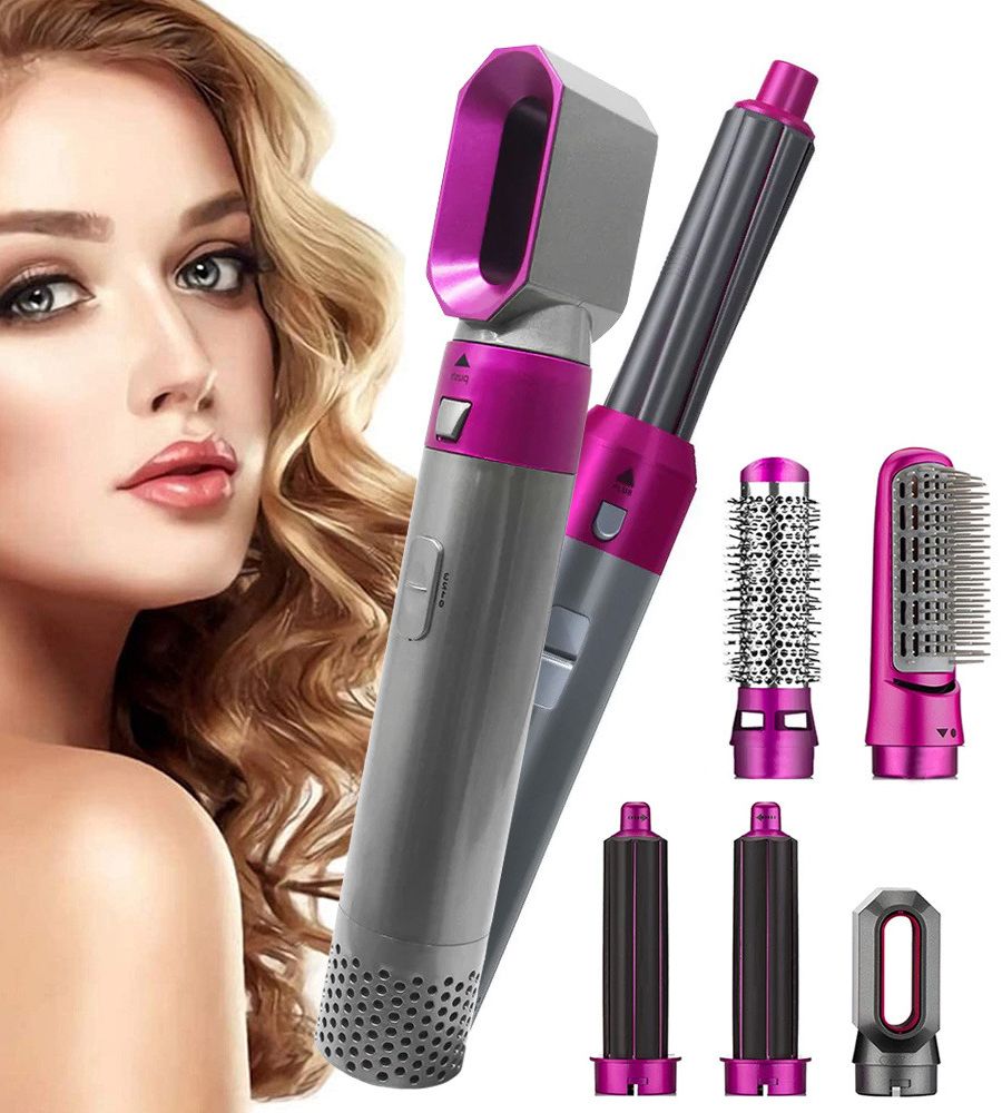 Piastra Lisciante Capelli Phon Asciugacapelli Arriccia Stira Hair 5 Accessori