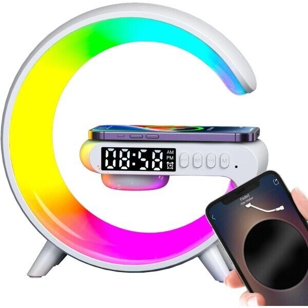 Cassa Speaker BT Forma G mini Ricarica Smartphone Fast Orologio Sveglia LED RGB