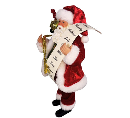 Babbo Natale 26 Cm Statua con Sacco di Regali Realistico Decorazione Natalizia