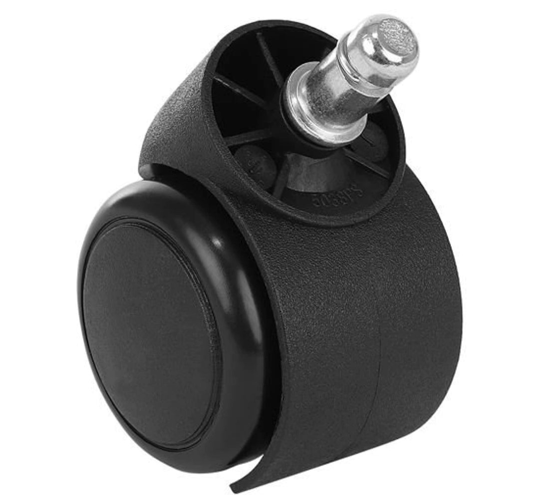 Set 5 Ruote per Sedia da Ufficio Rotelle Nere Kit Ricambio Poltrona Gaming 5cm
