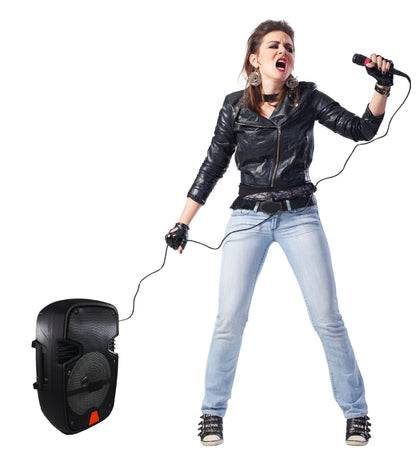 Speaker Cassa Bluetooth Altoparlante Portatile 200W Microfono Telecomando LED