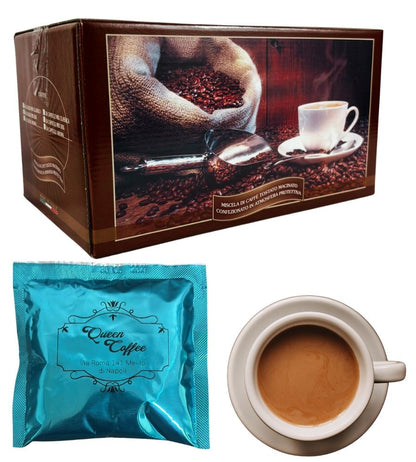 Queen Coffee 50 Cialde Caffè Decaffeinato Compatibili Miscela DEC Espresso Bar