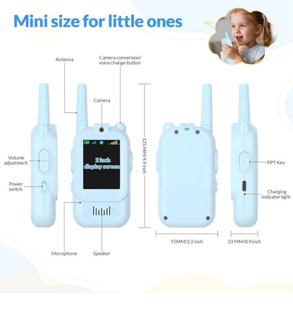 Video Walkie Talkie Ricaricabili Bambini Videochiamata Foto Effetti Vocali
