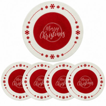 Pack 4 Sottopiatti Natalizi Buone Feste Decorazioni Tavola 30 cm Addobbi Natale