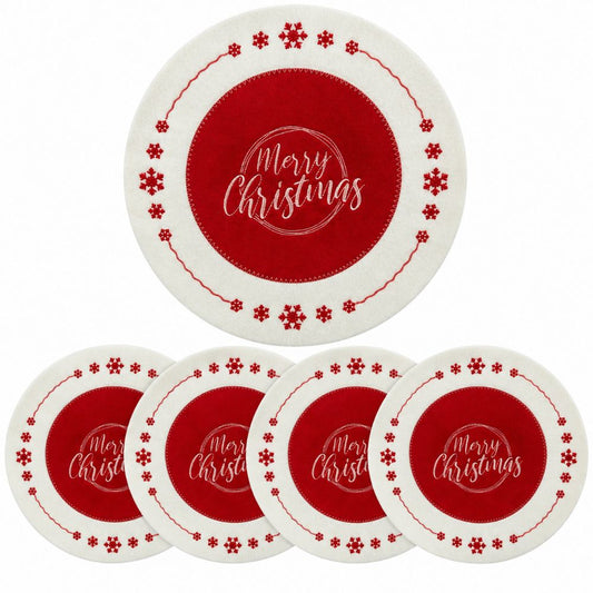 Pack 4 Sottopiatti Natalizi Buone Feste Decorazioni Tavola 30 cm Addobbi Natale