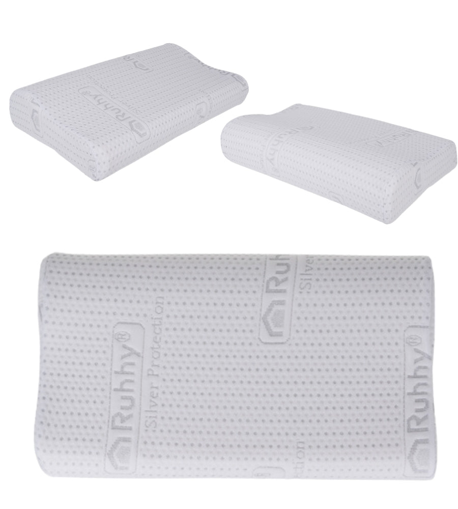 Cuscino Saponetta Memory Foam Rivestimento Anallergico Ortopedico 49 x 30 H9 cm