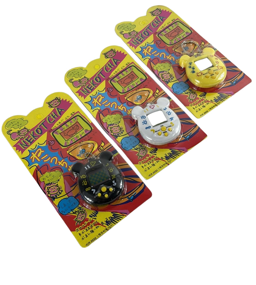 Tris Nekotcha Tamagotchi Virtual Pet Vintage Originale JAPAN Sigillato 3 pz