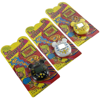 Tris Nekotcha Tamagotchi Virtual Pet Vintage Originale JAPAN Sigillato 3 pz