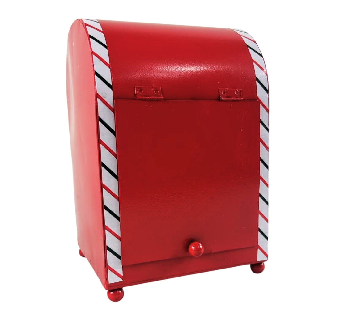 Cassetta Lettere di Babbo Natale Buca Postale Natalizia Metallo Apertura 20x14cm