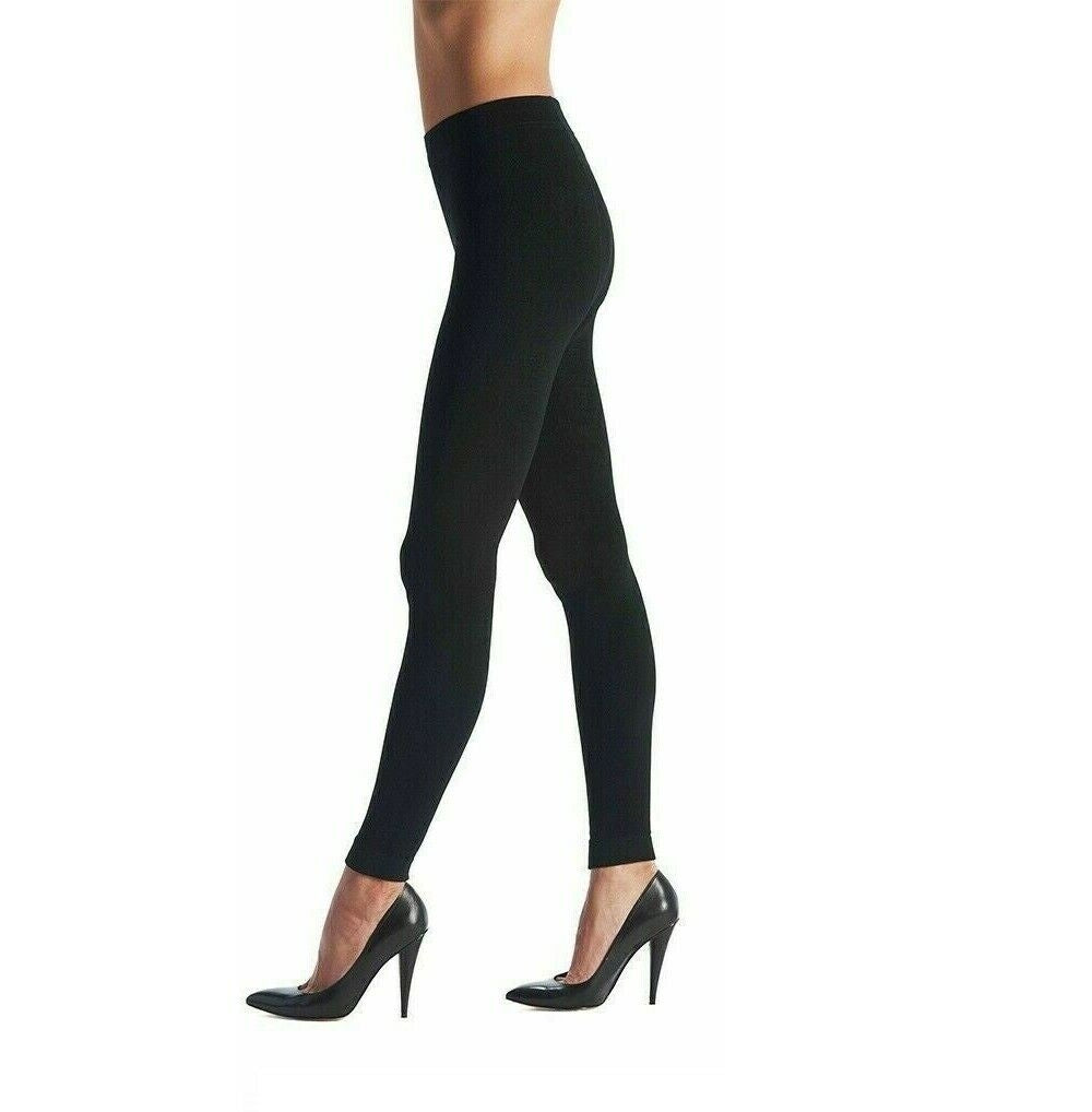 Pack 2 Leggings Donna Invernale Termico Felpato Caldi Elastico Comodo Nero