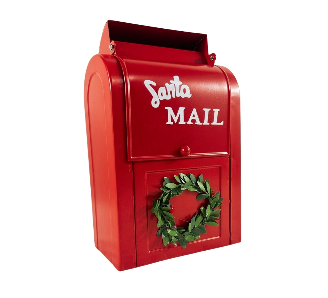 Cassetta Lettere di Babbo Natale in Metallo 25 x 15 cm Buca Postale Natalizia