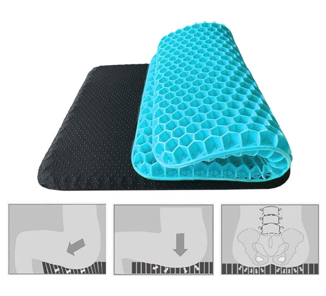 Cuscino Sedia Anti Decubito in Gel Spesso Rivestimento Antiscivolo Traspirante