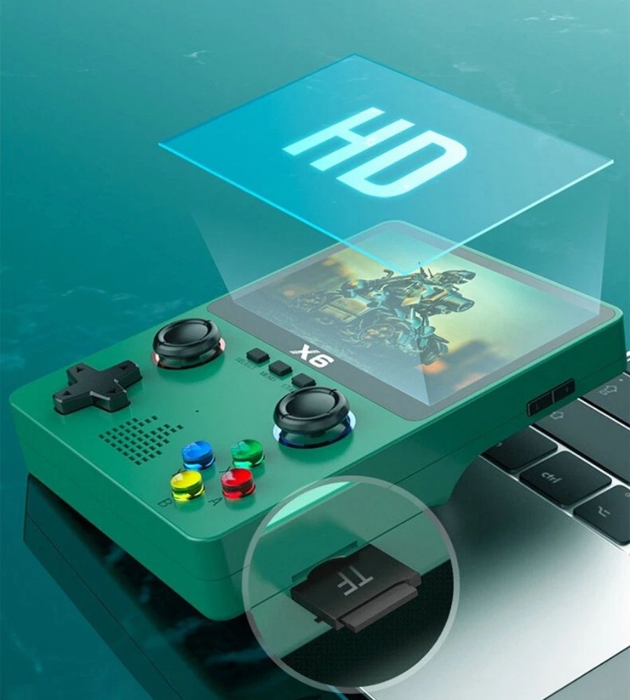 Console Portatile X6 Retro Game con 1000 Giochi Memoria Espandibile Display 3,5"