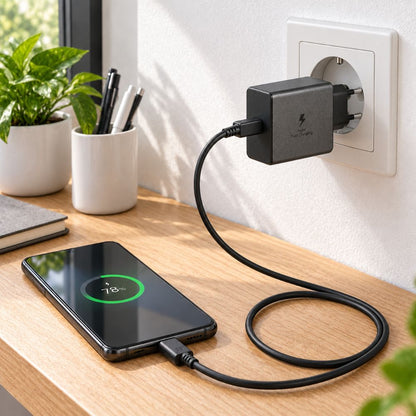 Caricatore Rapido USB C PD 45W con Cavo USB C USB C 5A Alimentatore Nero