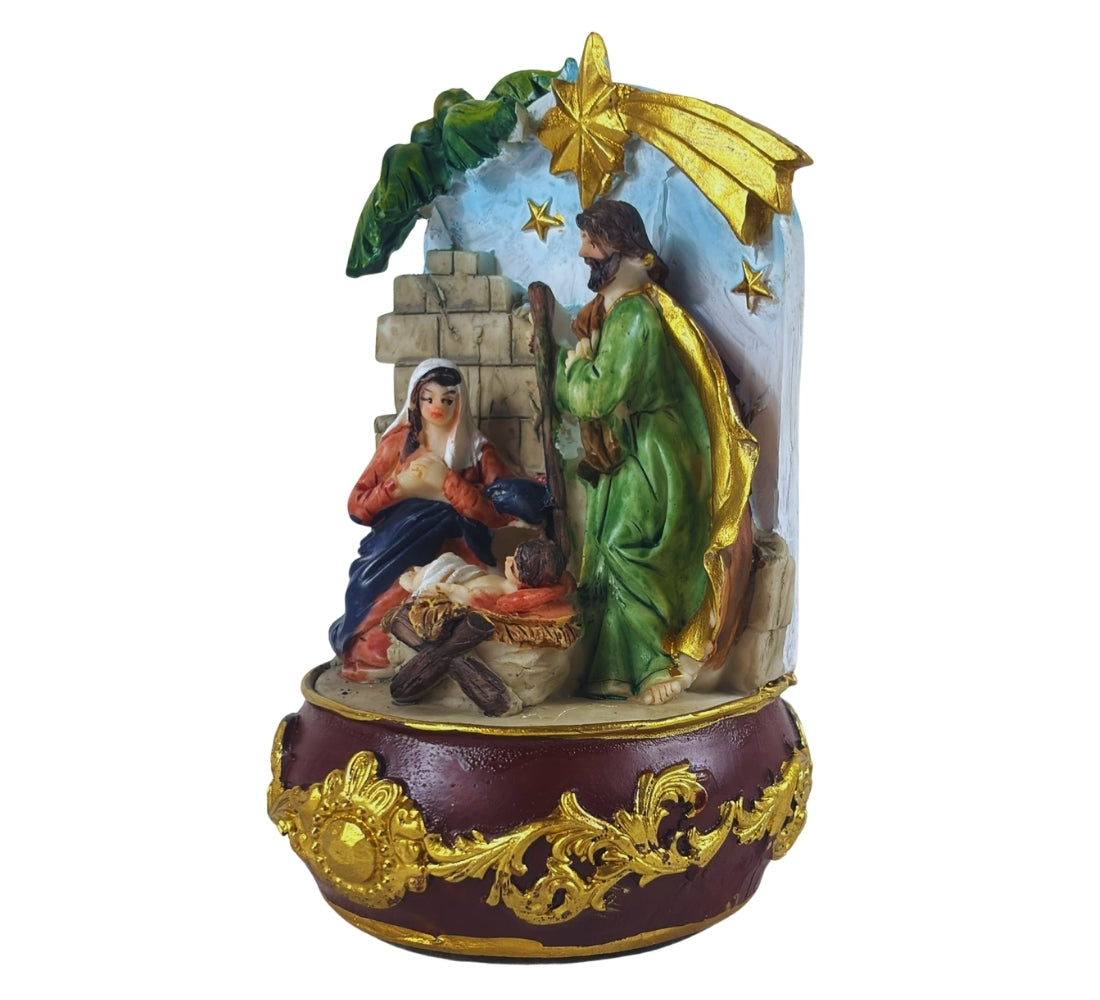 Carillon di Natale Musicale Meccanico a Corda Nativita' Presepe Decorazione Casa