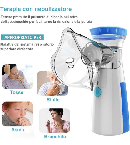 Aerosol Mini Inalatore Nebulizzatore Ultrasuoni Silenzioso USB Batterie AA