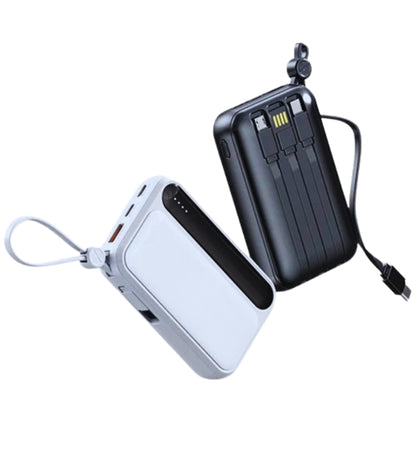 Power Bank 20000 mAh Caricabatterie Portatile Alta Velocità 4 Cavi USB Fast