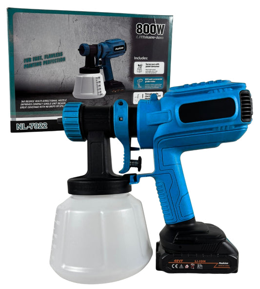 Pistola a Spruzzo Elettrica per Vernice Doppia Batteria 48V Serbatoio 1200ML
