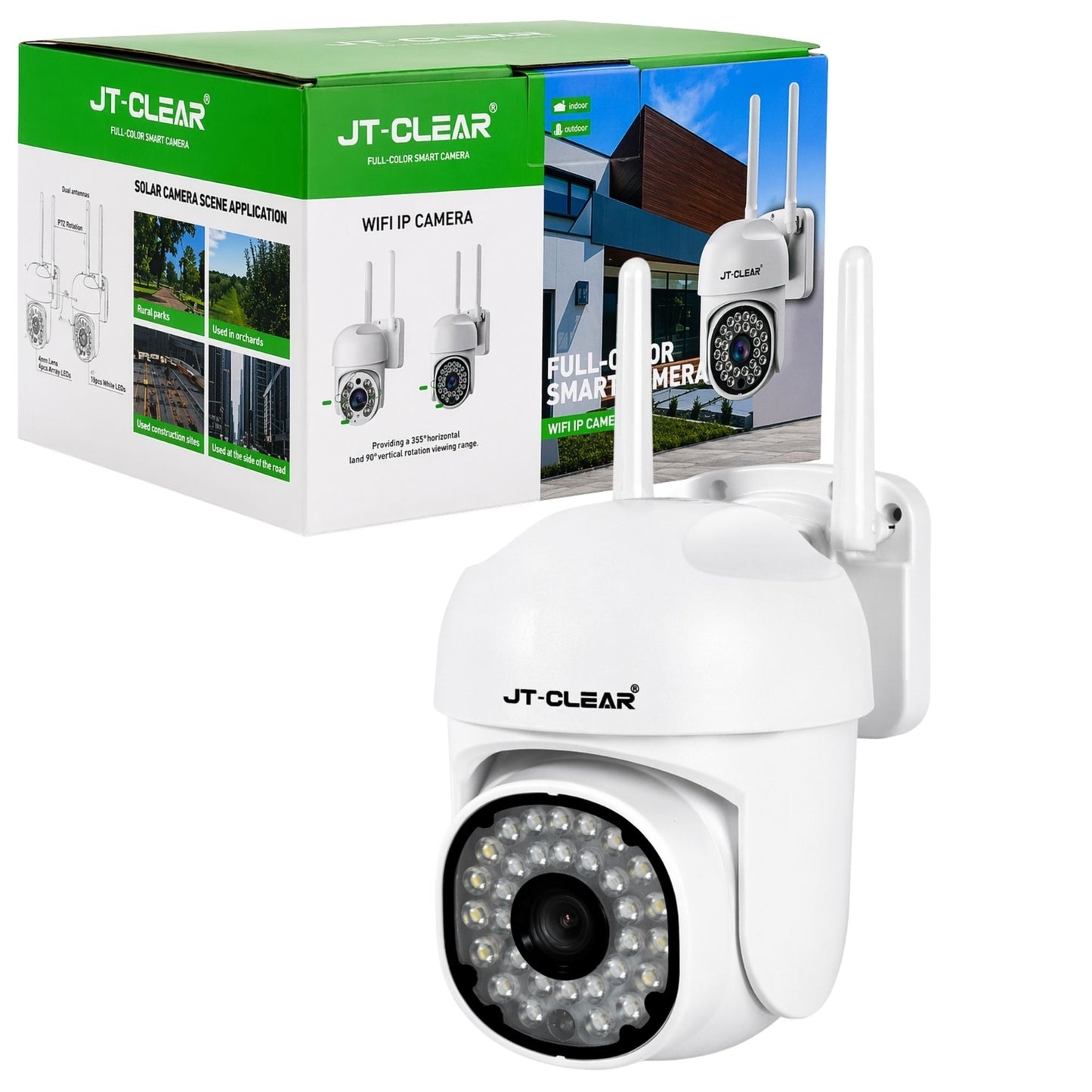Telecamera WiFi Interno Esterno IP66 1080P HD PTZ Visione Notturna Audio App JT