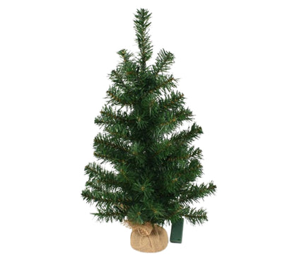 Albero di Natale Illuminato Piede in yuta 60 cm Ø 35 cm 20 LED a Batteria