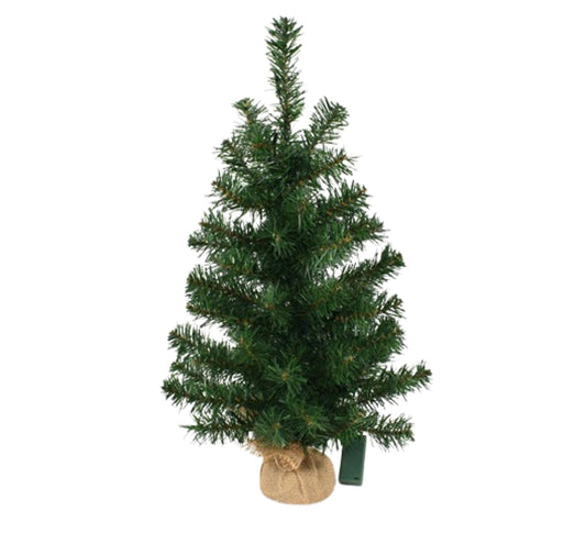 Albero di Natale Illuminato Piede in yuta 60 cm Ø 35 cm 20 LED a Batteria