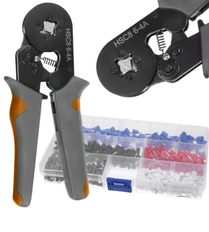 Pinza Crimpatrice Capicorda Professionale Kit Elettricista Cavi 0,25/10mm 500 PZ